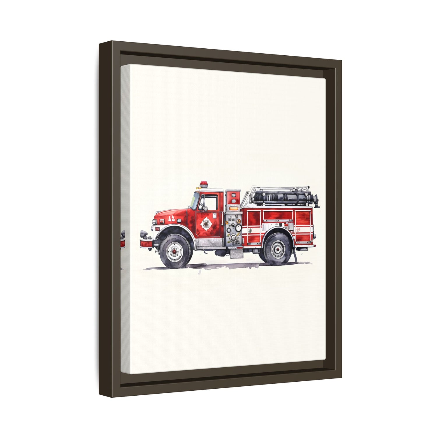 Framed Canvas - Classic Pumper Firetruck