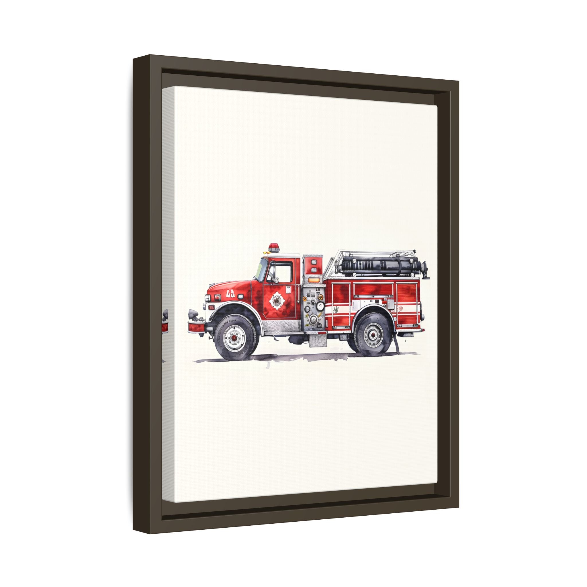 Framed Canvas - Classic Pumper Firetruck
