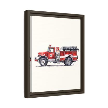 Framed Canvas - Classic Pumper Firetruck