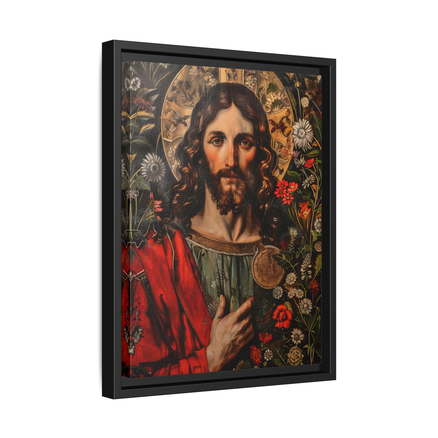 Framed Canvas - Sacred Floral Savior