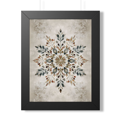 Framed Paper Print - Nordic Botanical Snowflake