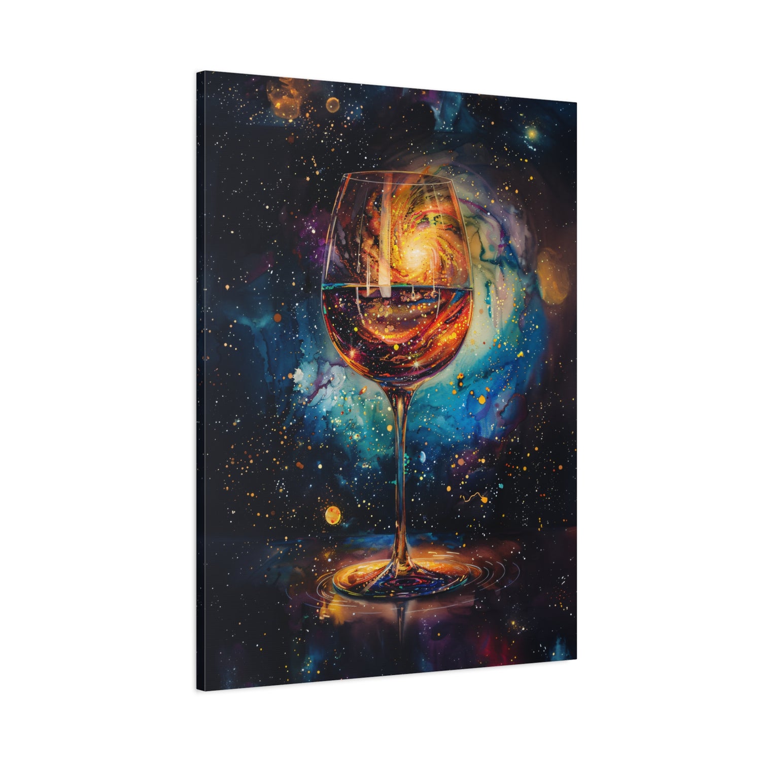 1.25" Matte Canvas - Cosmic Swirl in Wine Glass