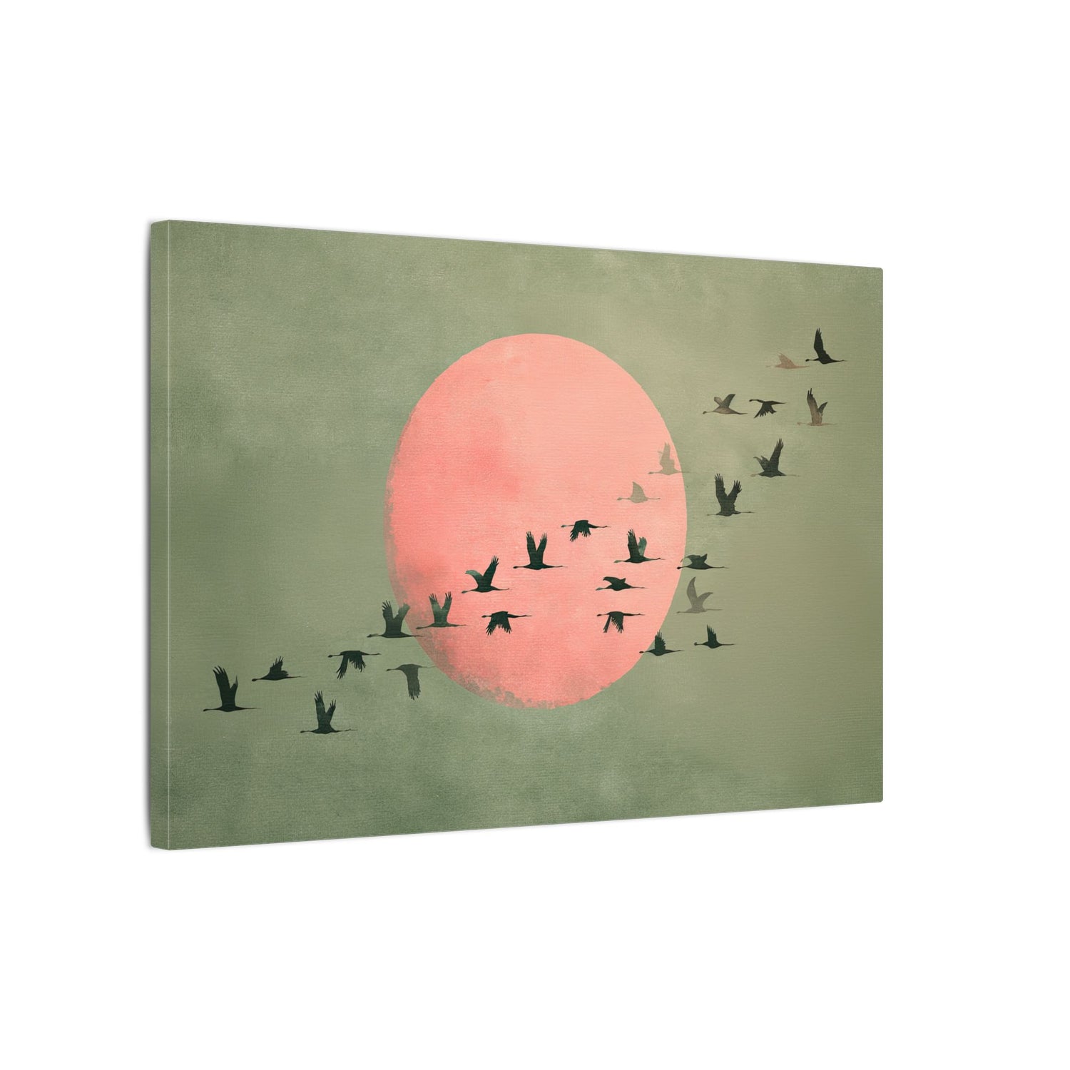 .75" Matte Canvas - Blush Moon Bird Migration