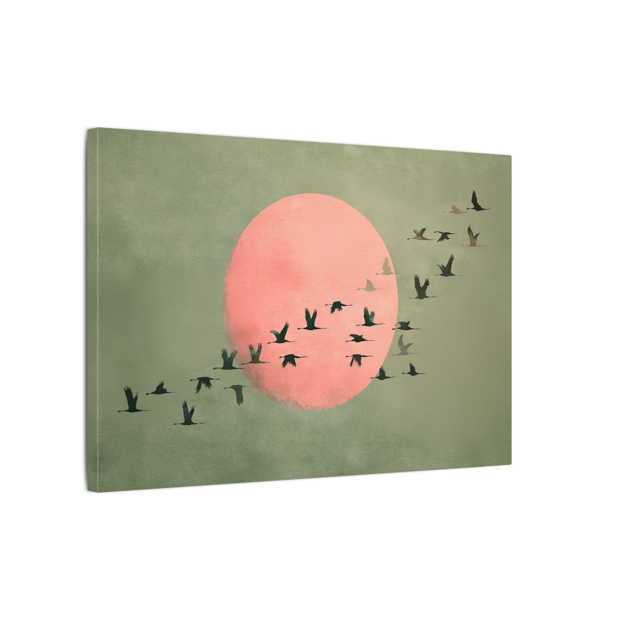 .75" Matte Canvas - Blush Moon Bird Migration