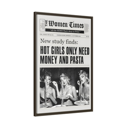 Framed Canvas - Retro Pasta Gazette