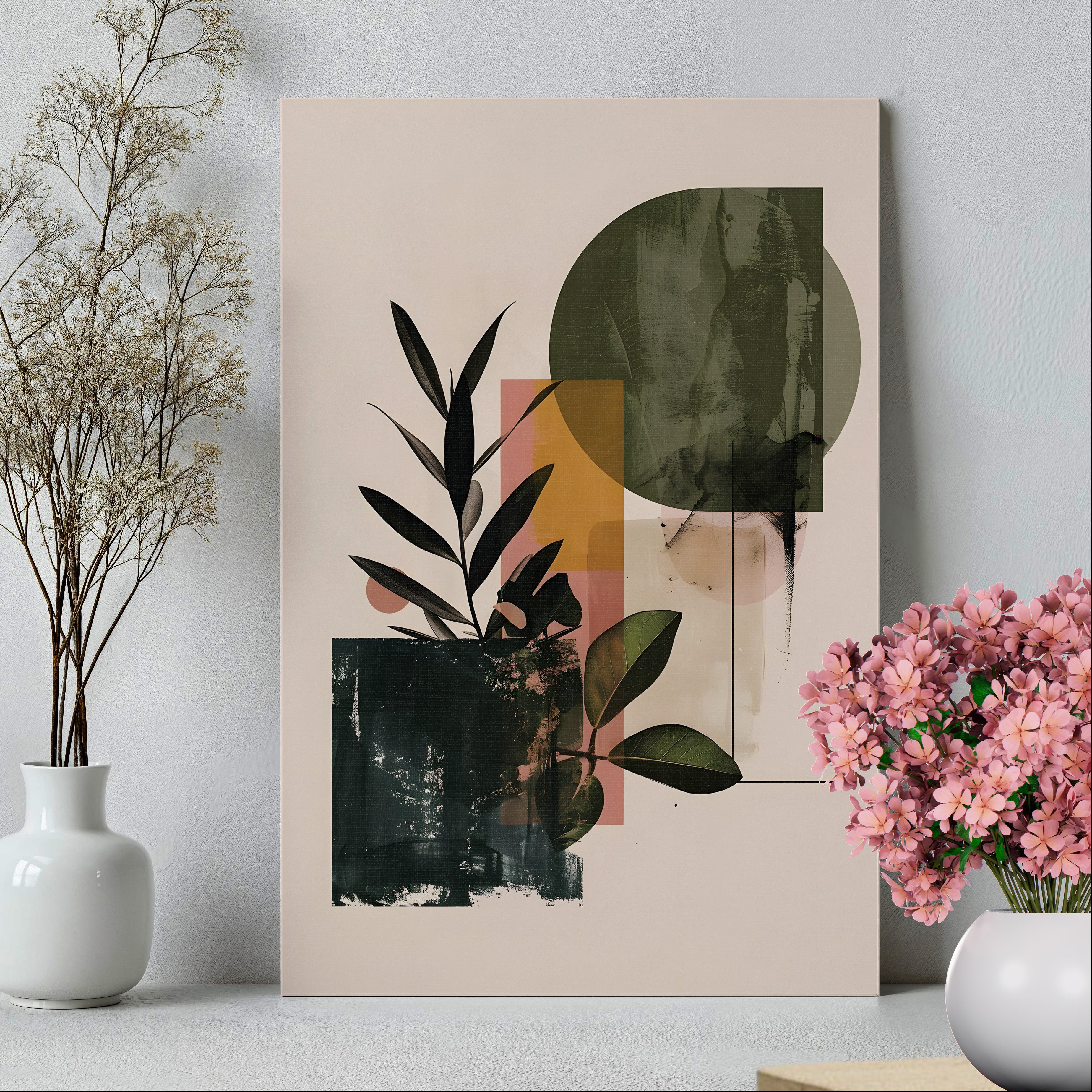 .75" Matte Canvas - Sage Geometry Botanicals