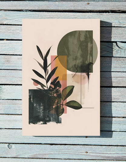 .75" Matte Canvas - Sage Geometry Botanicals
