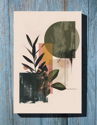 .75" Matte Canvas - Sage Geometry Botanicals