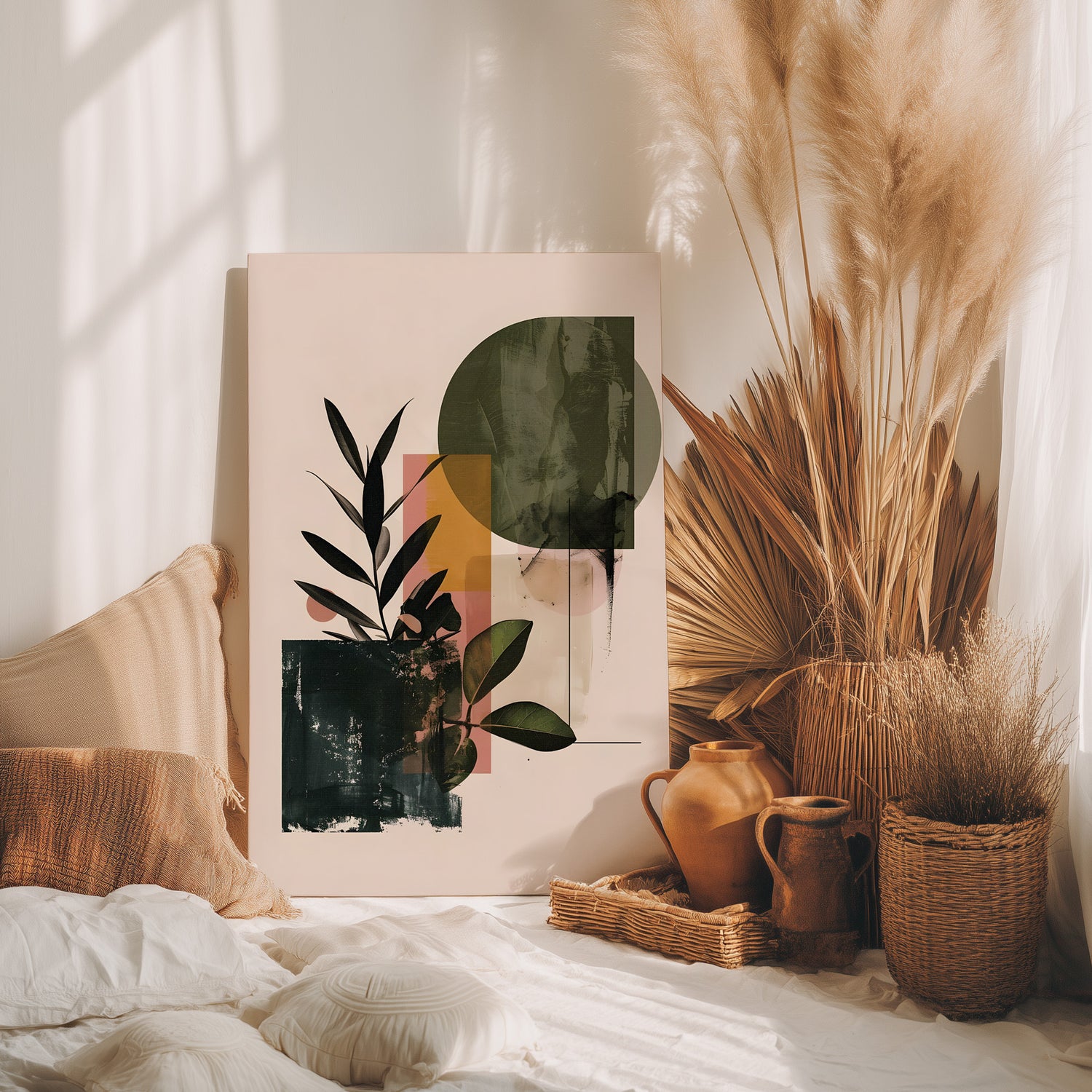 .75" Matte Canvas - Sage Geometry Botanicals