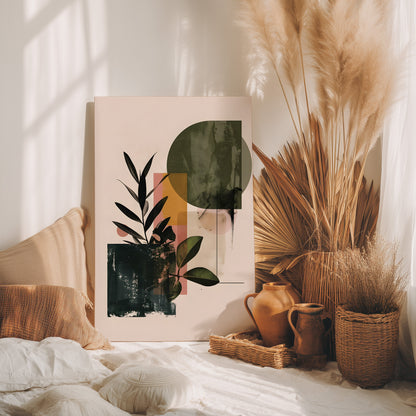 .75" Matte Canvas - Sage Geometry Botanicals