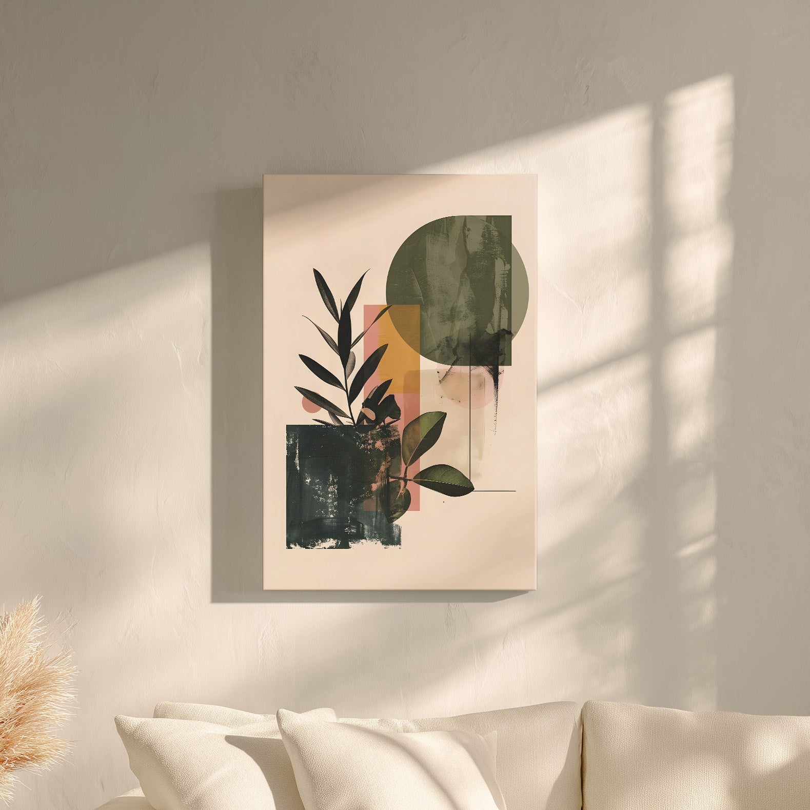 .75" Matte Canvas - Sage Geometry Botanicals