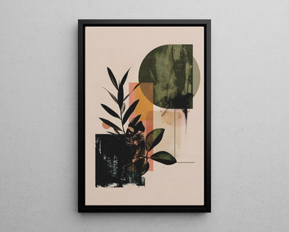Framed Canvas - Sage Geometry Botanicals
