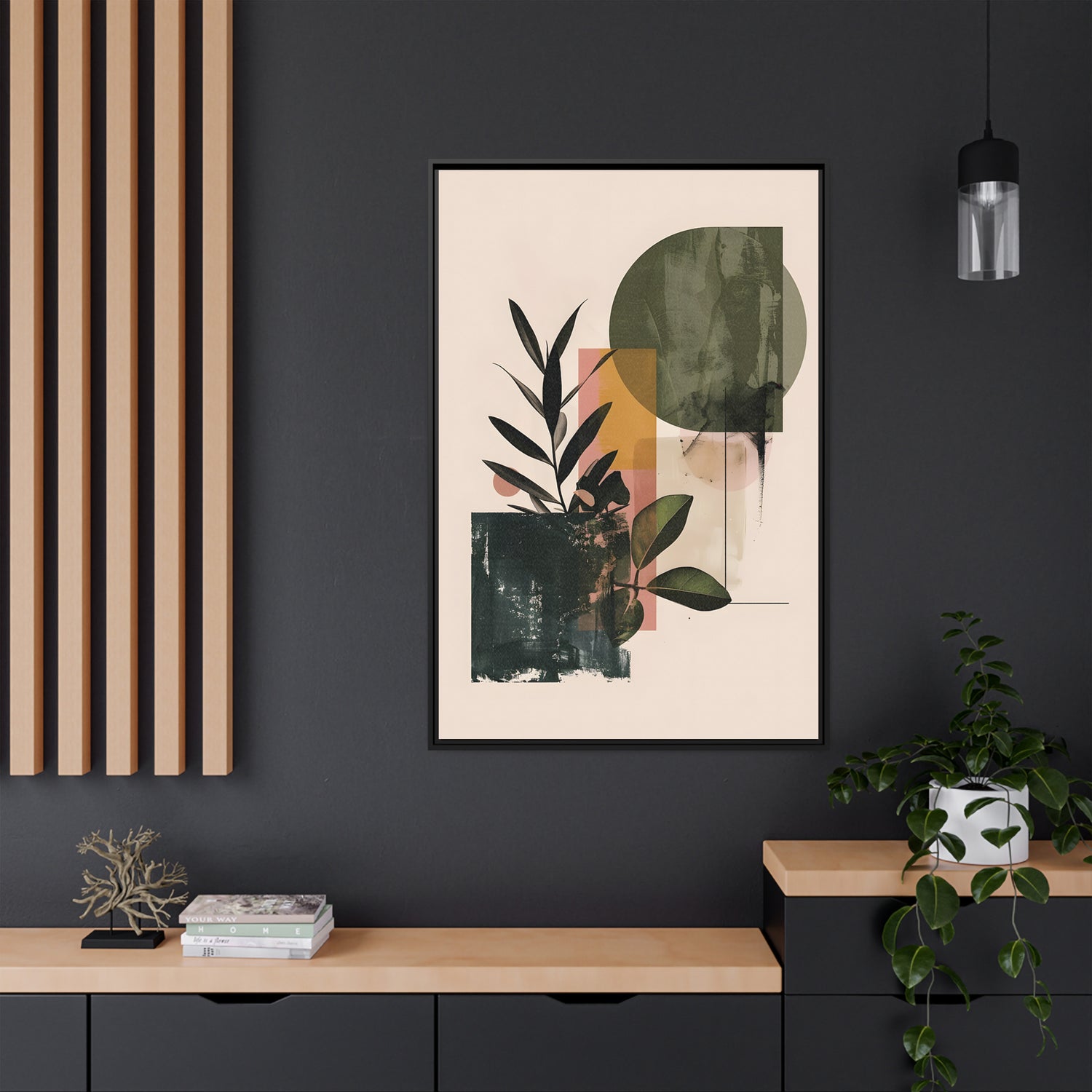 Framed Canvas - Sage Geometry Botanicals