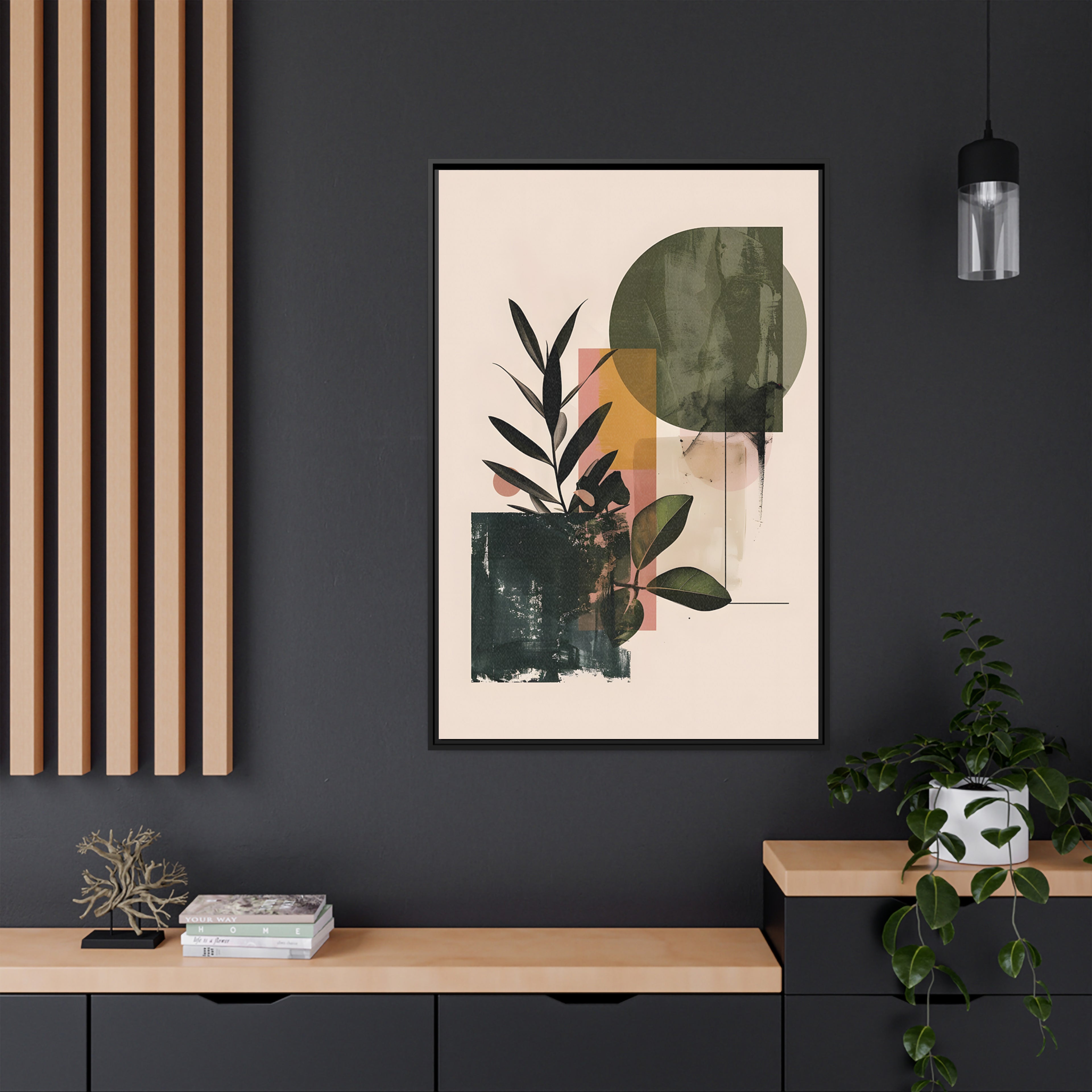 Framed Canvas - Sage Geometry Botanicals