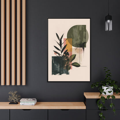 Framed Canvas - Sage Geometry Botanicals