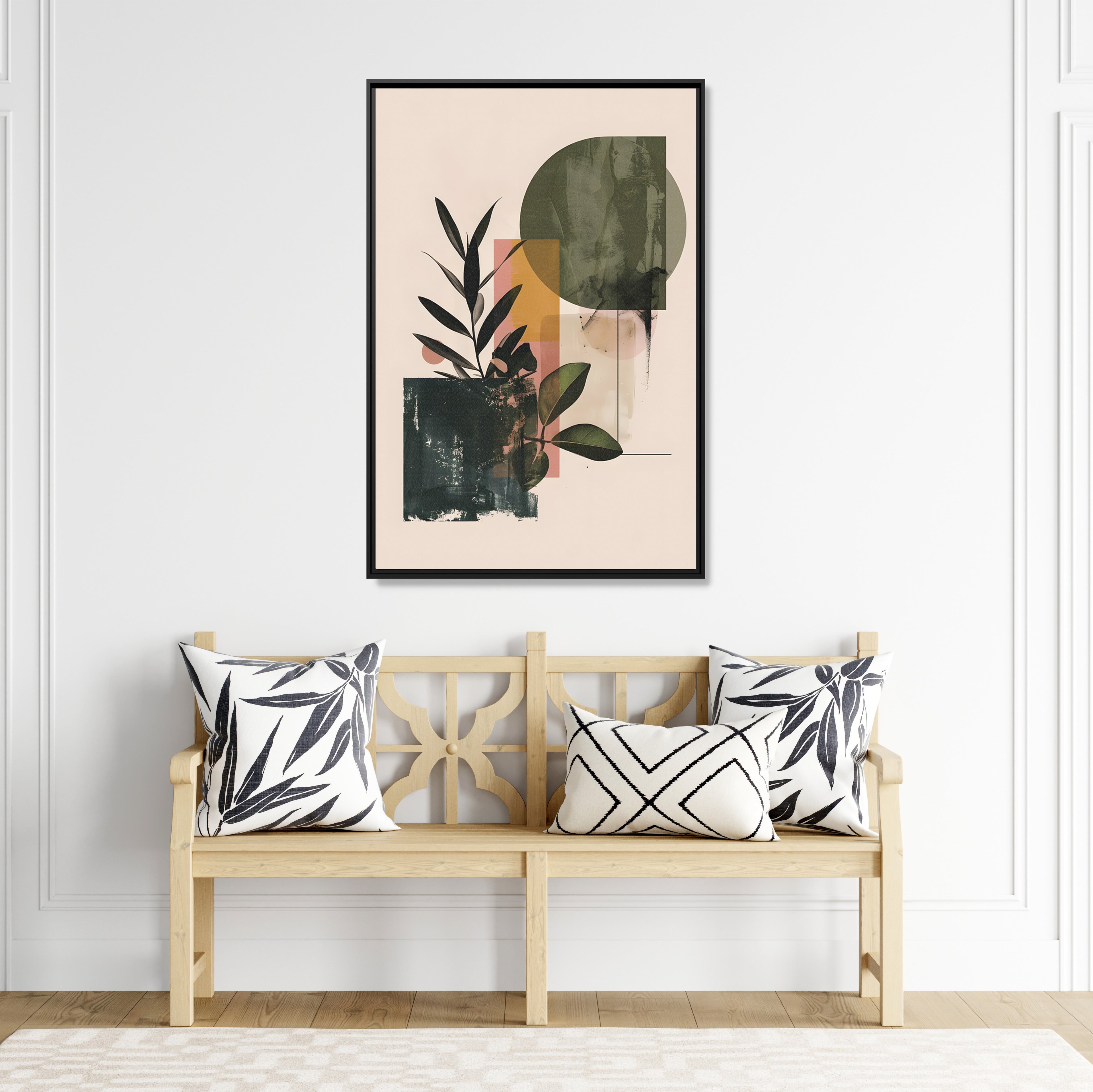 Framed Canvas - Sage Geometry Botanicals