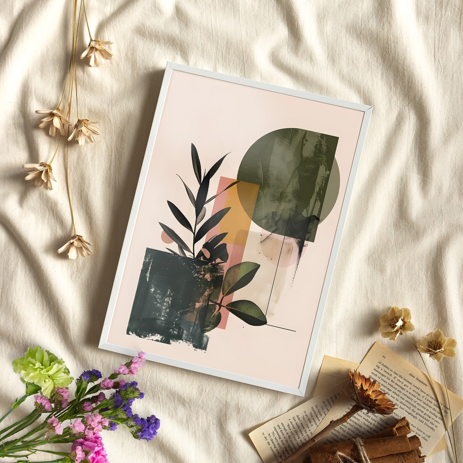 Framed Paper Print - Sage Geometry Botanicals