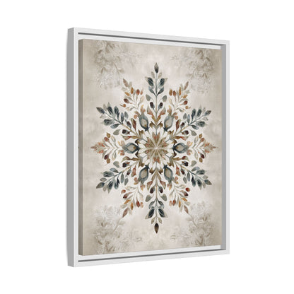 Framed Canvas - Nordic Botanical Snowflake