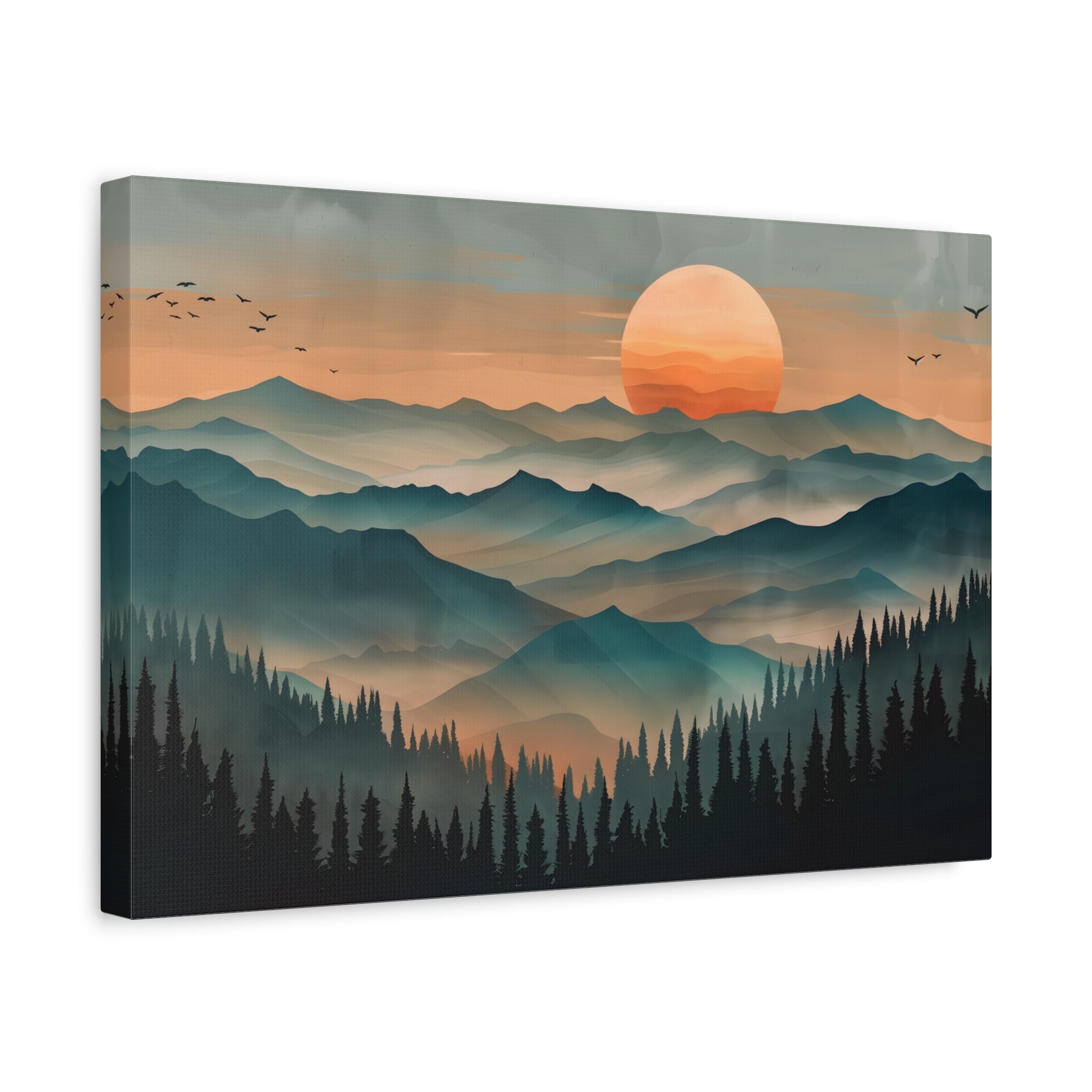 1.25" Matte Canvas - Sunset Serenity Mountain Range
