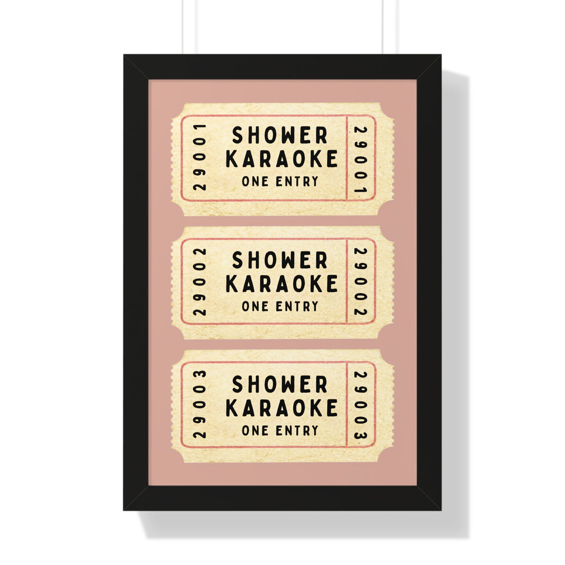 Framed Paper Print - Shower Karaoke Admit Ticket
