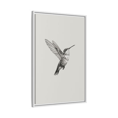 Framed Canvas - Flying Hummingbird Line Study