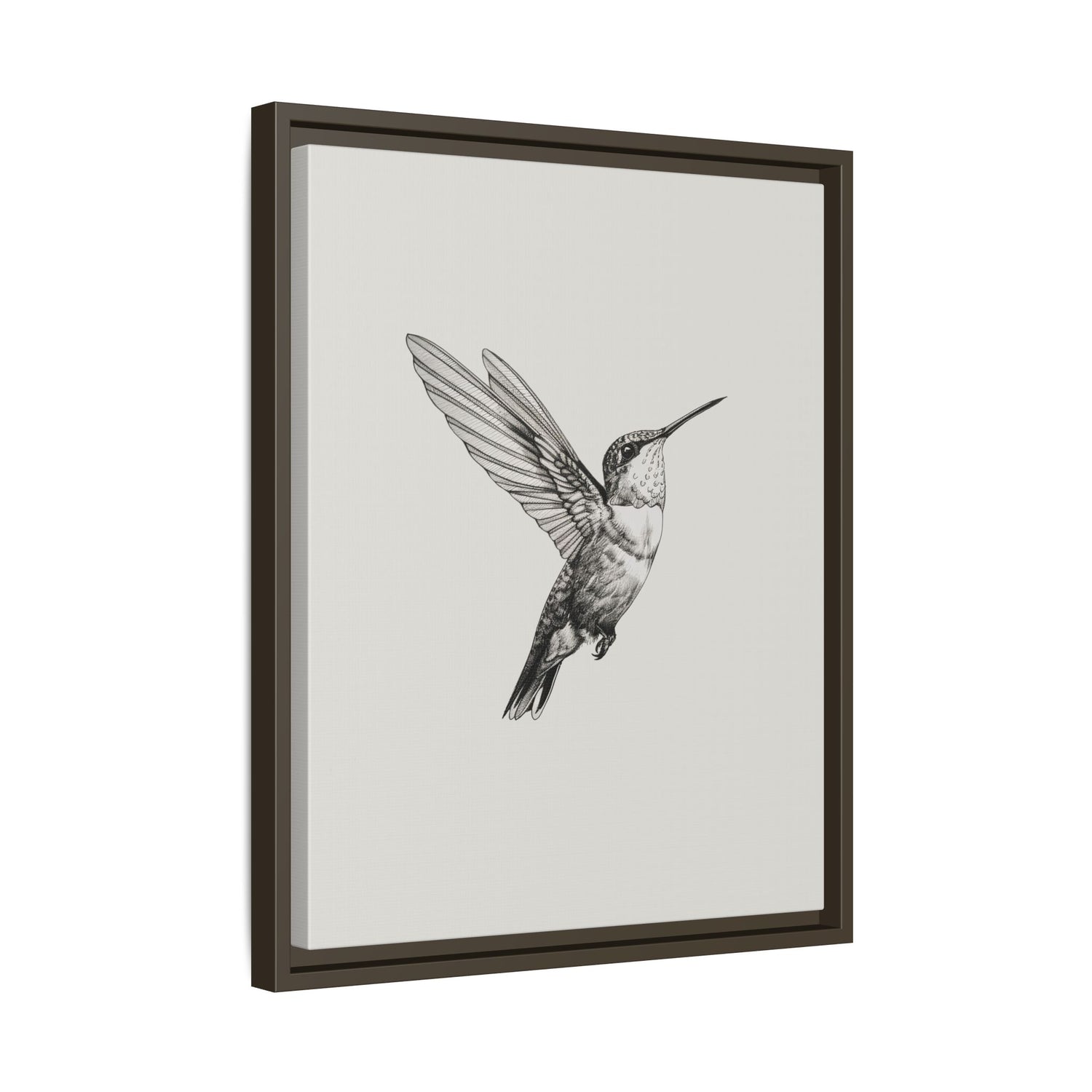 Framed Canvas - Flying Hummingbird Line Study