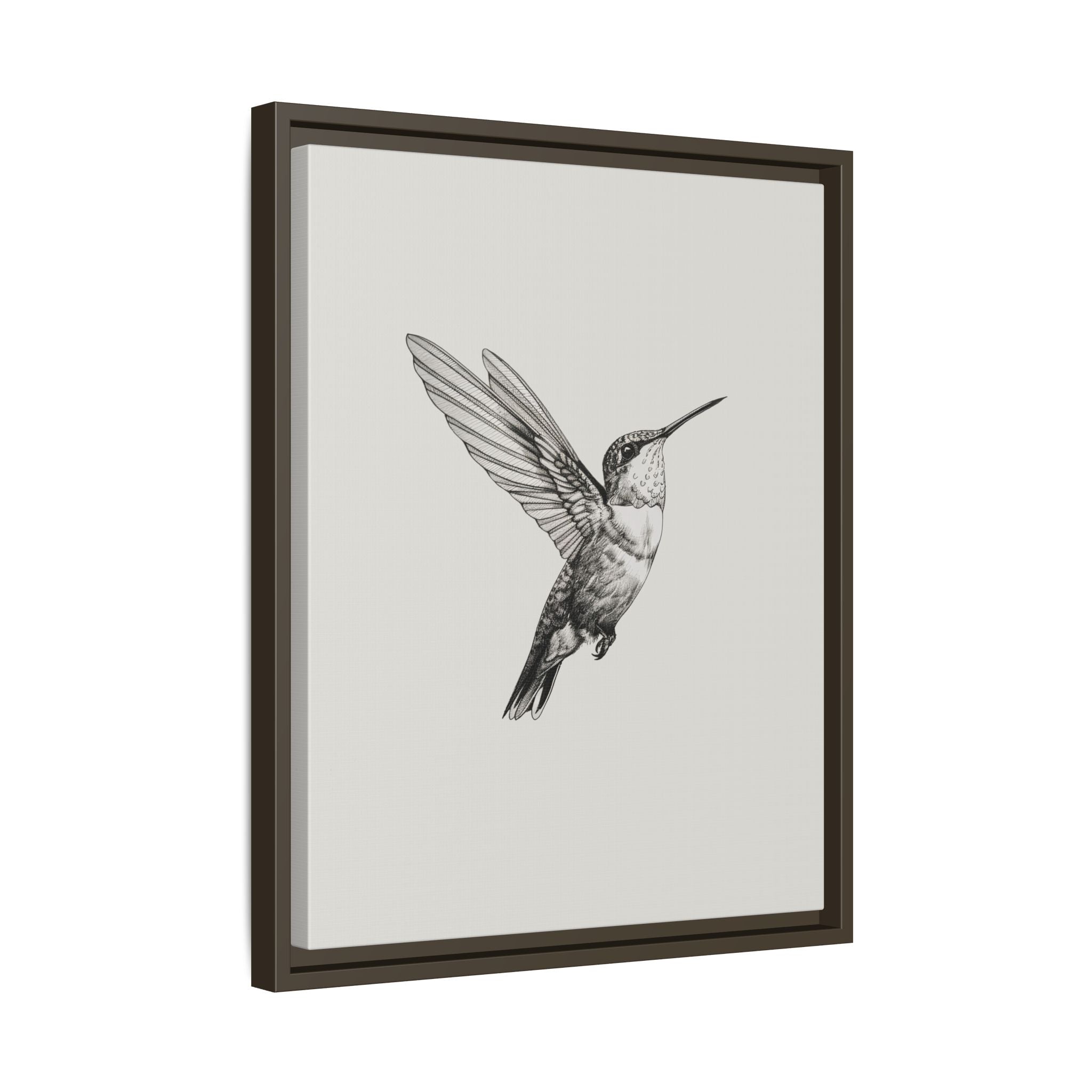 Framed Canvas - Flying Hummingbird Line Study