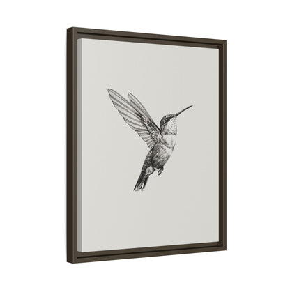 Framed Canvas - Flying Hummingbird Line Study