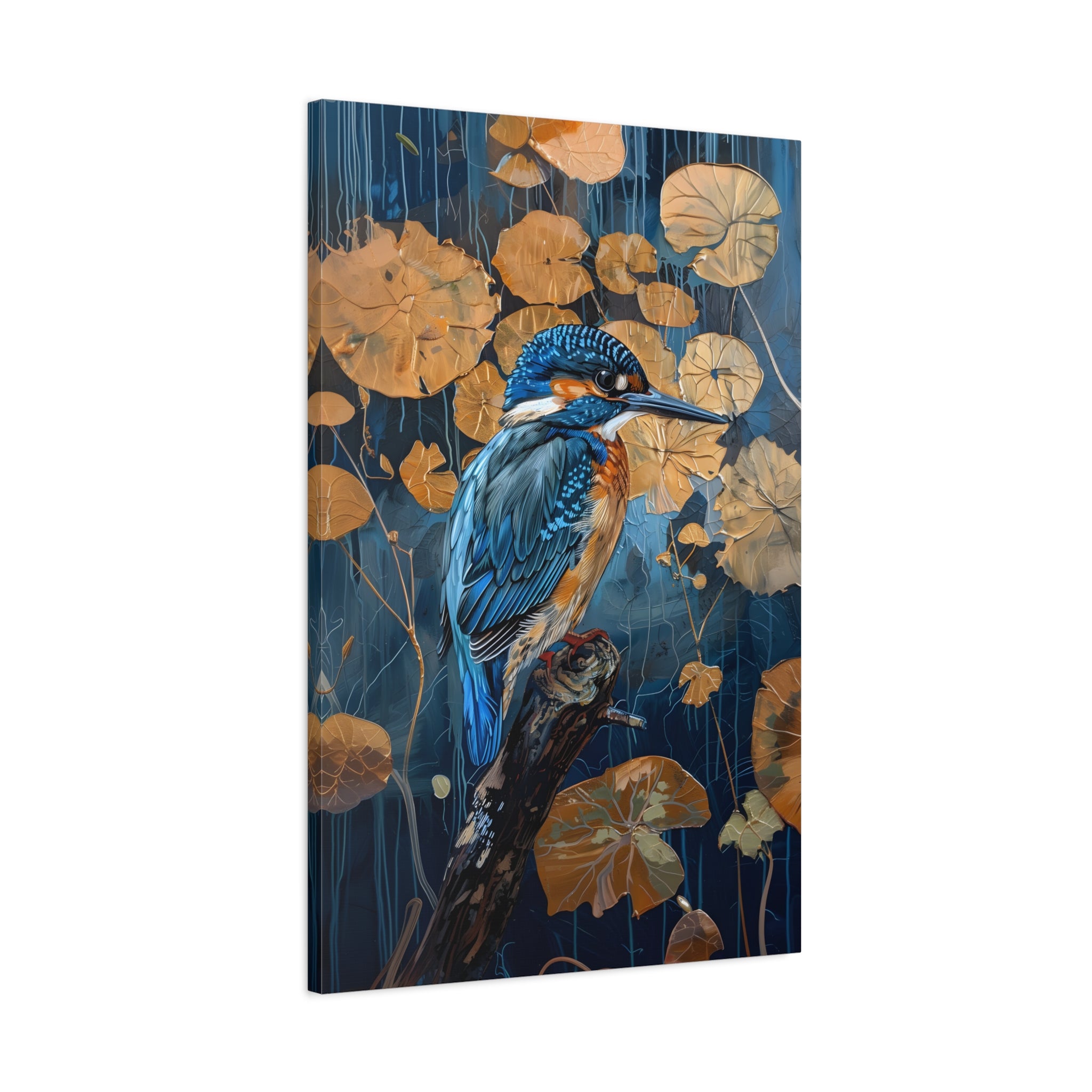 1.25" Matte Canvas - Golden Leaves Kingfisher