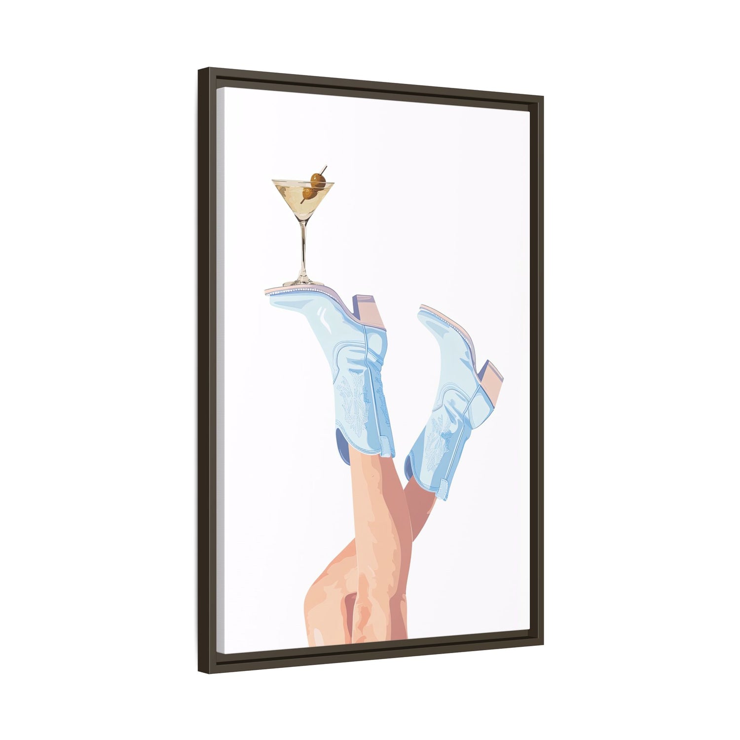 Framed Canvas - Boots Up, Cheers Babe