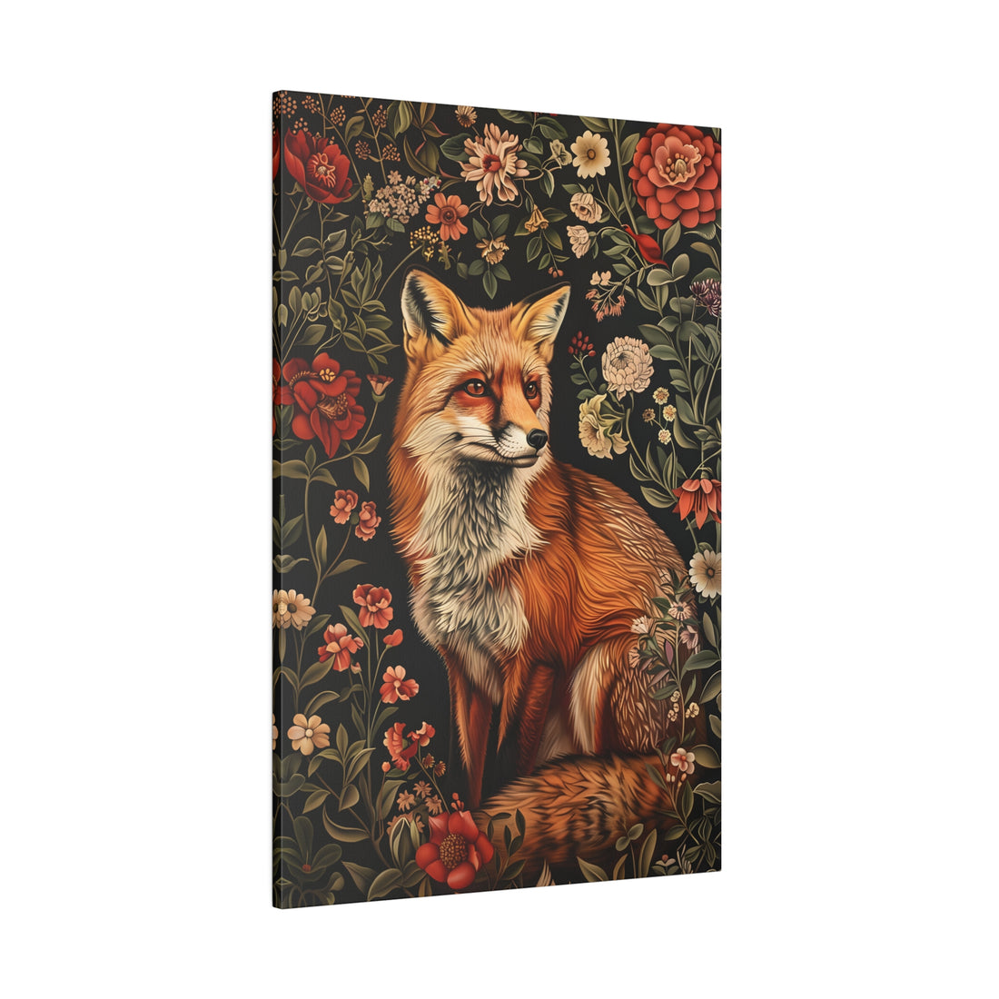 .75&quot; Matte Canvas - Fox Amongst Floral Whimsy