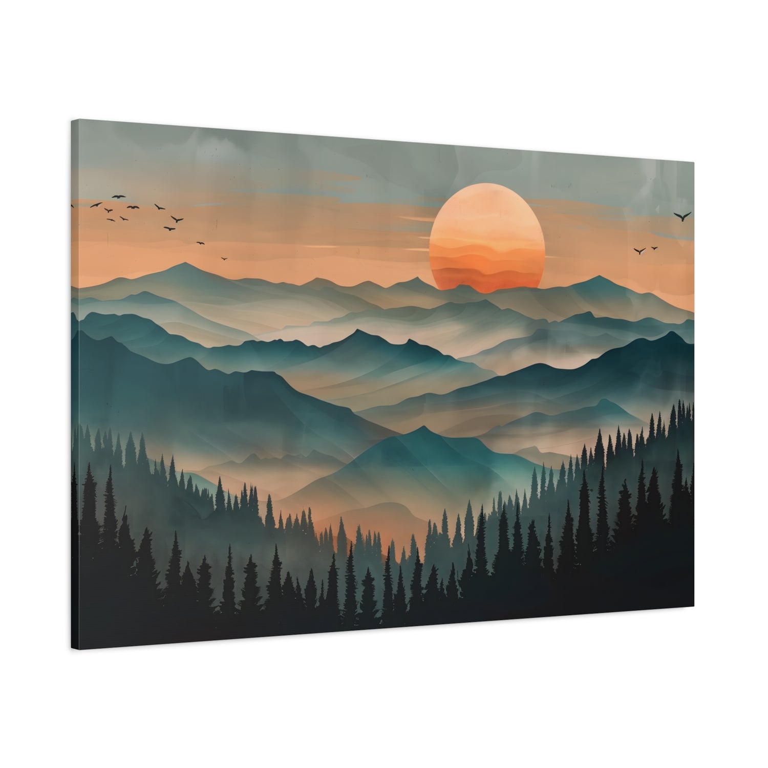 1.25" Matte Canvas - Sunset Serenity Mountain Range