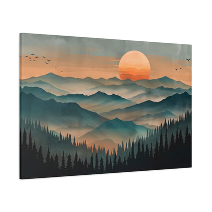 1.25" Matte Canvas - Sunset Serenity Mountain Range
