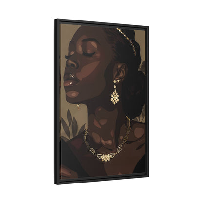 Framed Canvas - Golden Melanin Muse