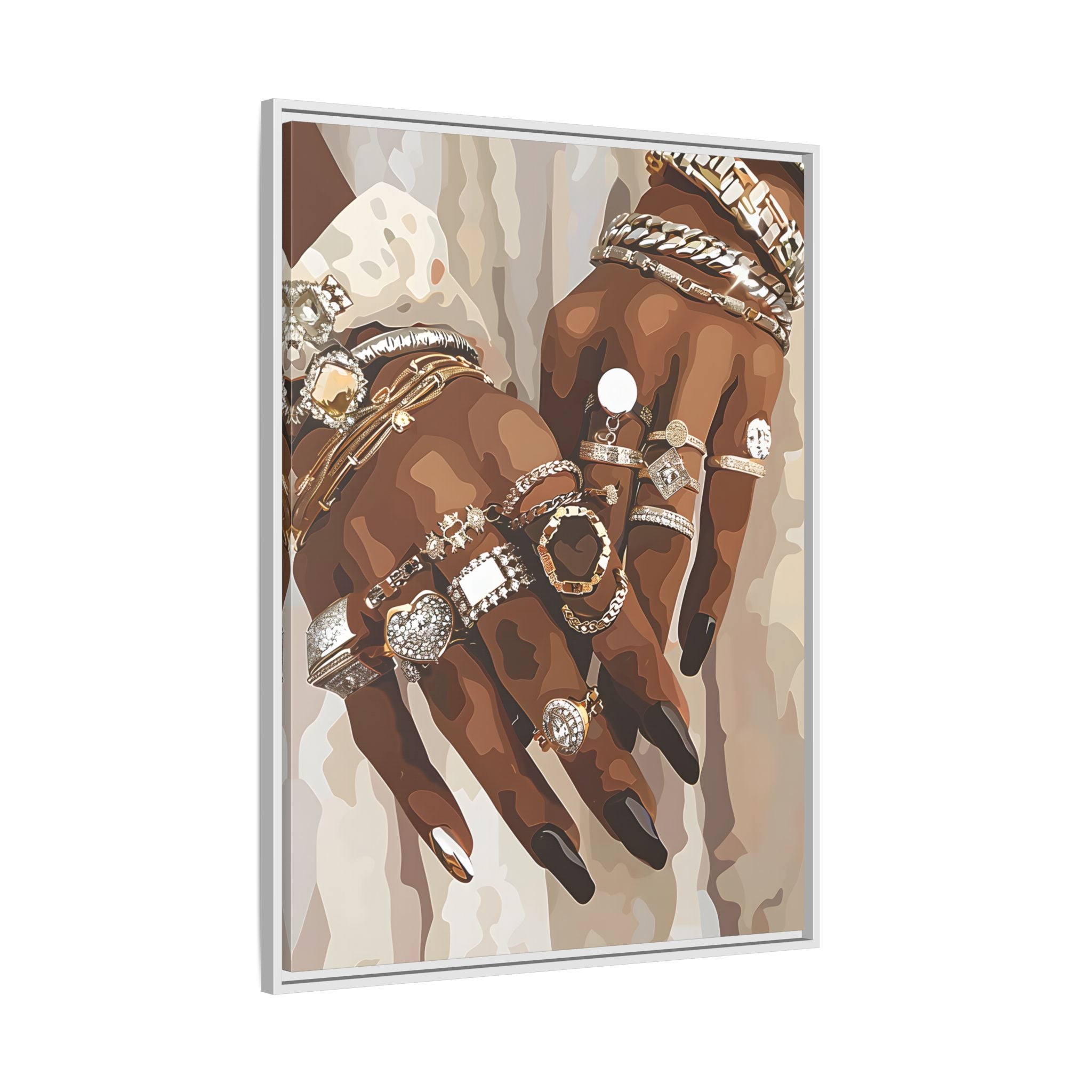 Framed Canvas - Layered Luxe Jewelry Hands