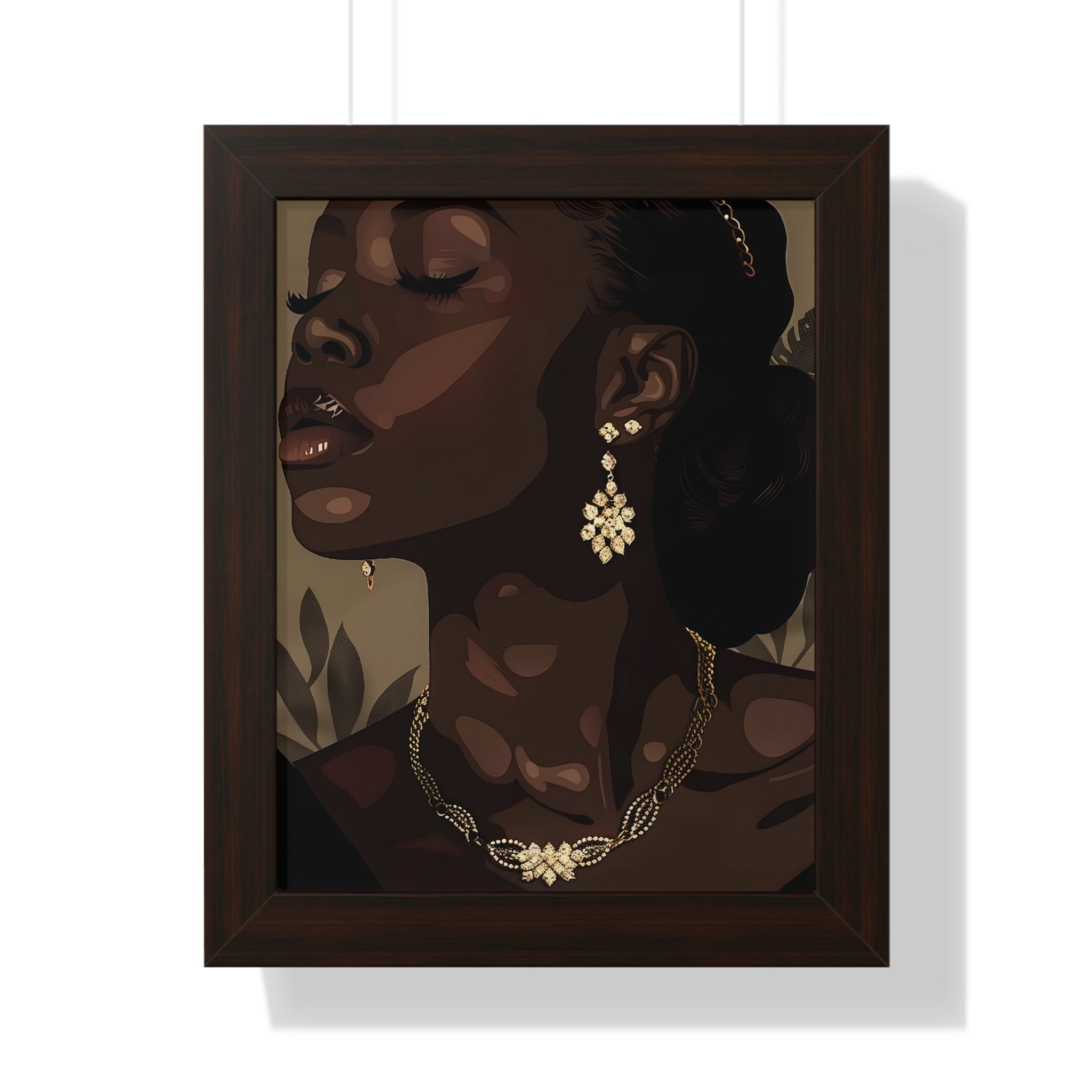 Framed Paper Print - Golden Melanin Muse