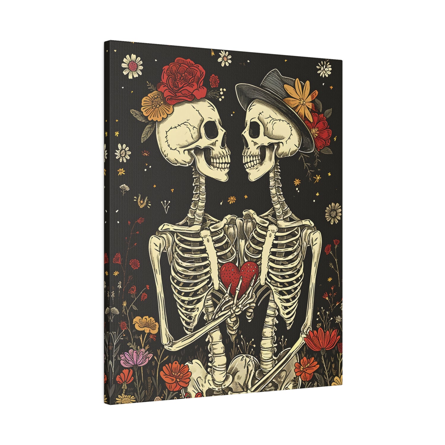 .75&quot; Matte Canvas - Eternal Love Skeletons