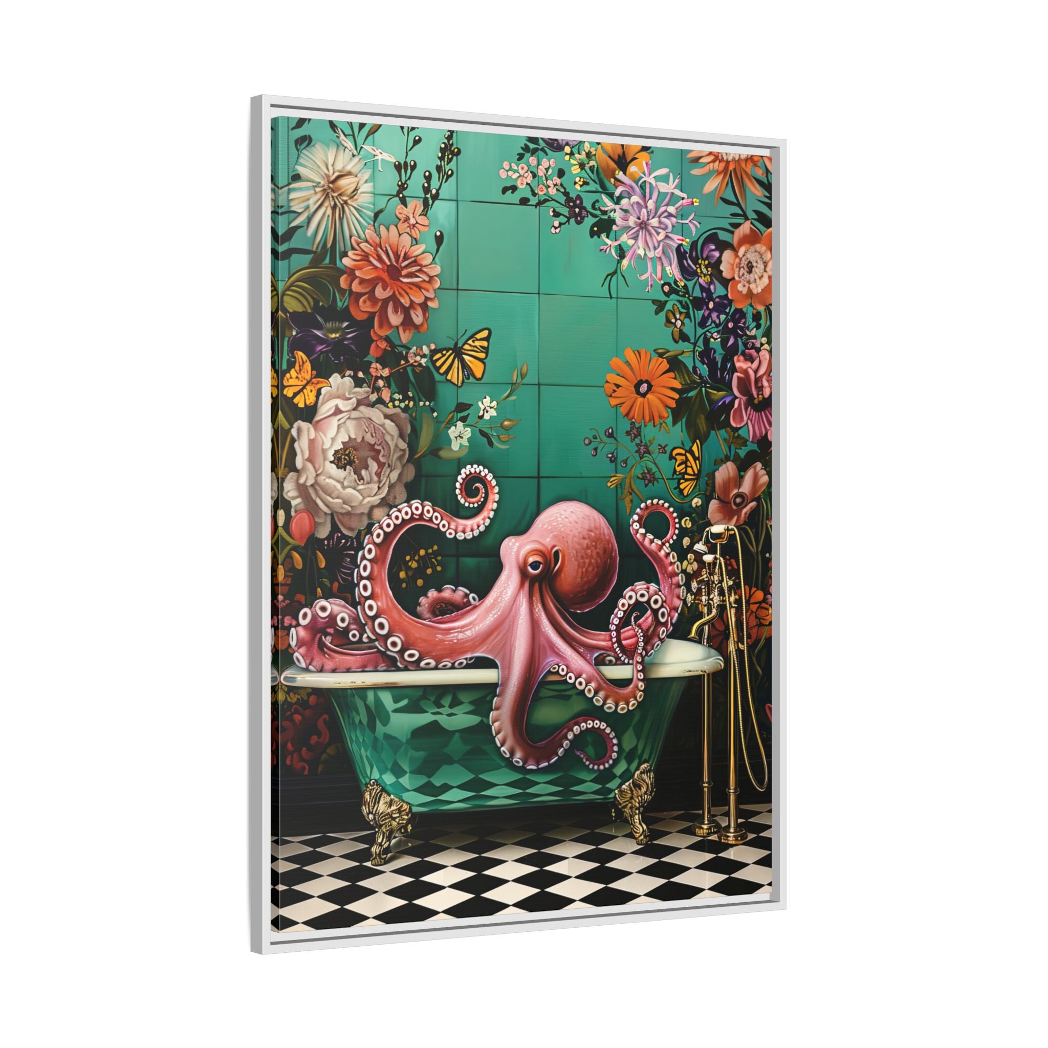 Framed Canvas - Octopus Bath Royale