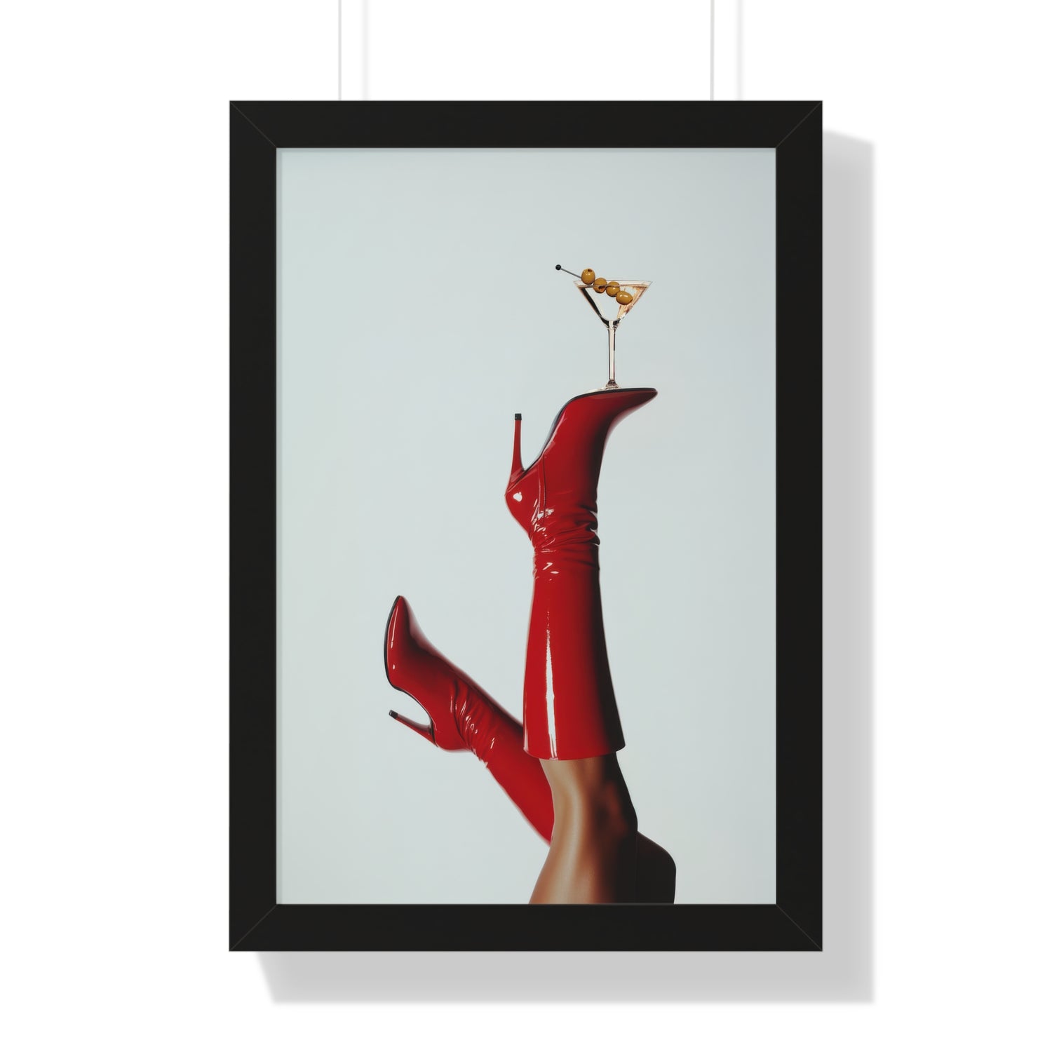 Framed Paper Print - Cocktails &amp; Red Stilettos