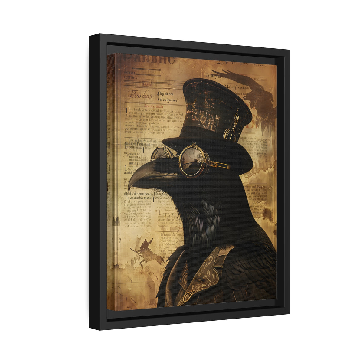 Framed Canvas - Steampunk Raven&