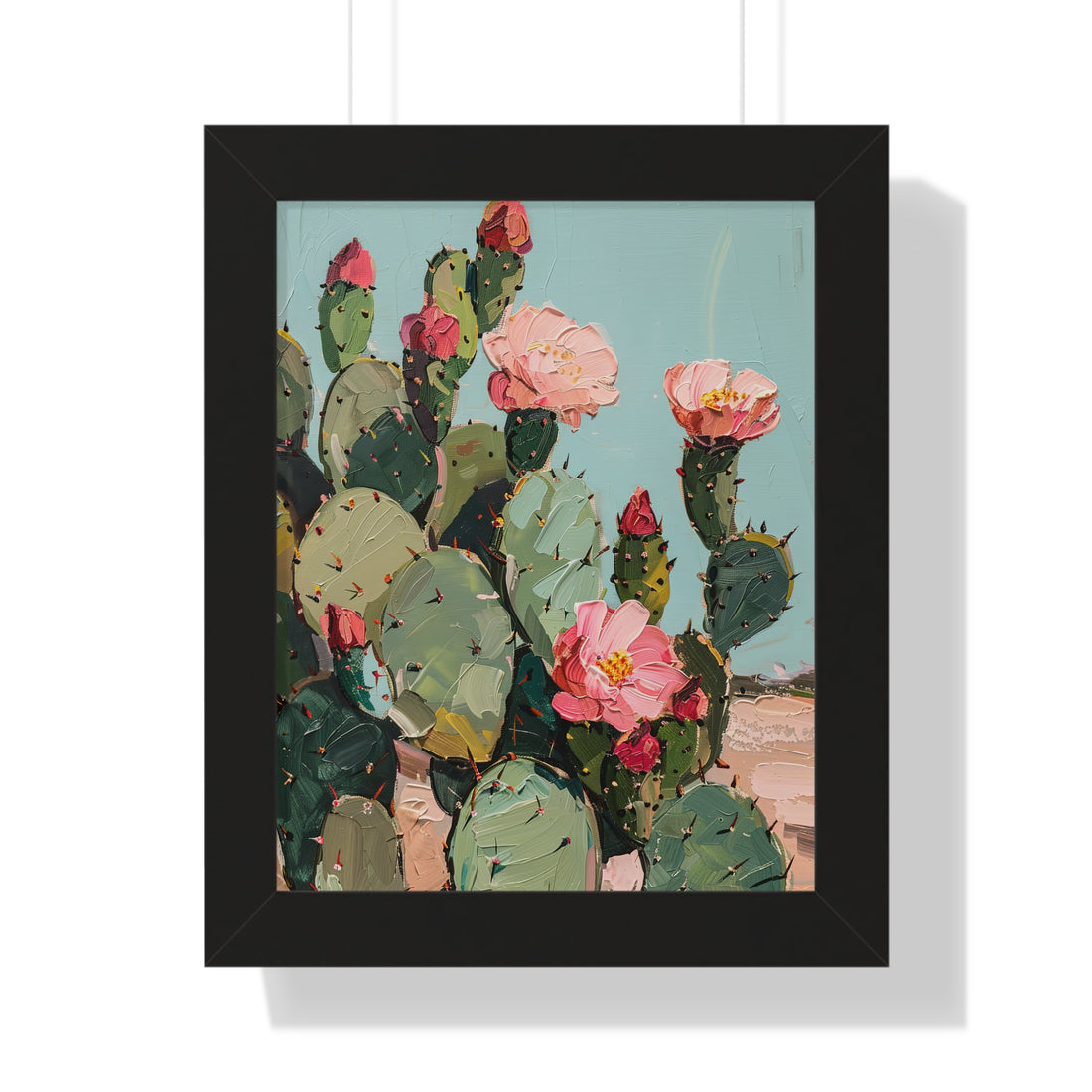 Framed Paper Print - Arizona Blooming Cactus Color