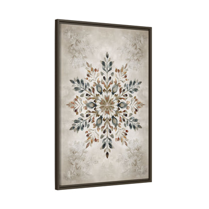 Framed Canvas - Nordic Botanical Snowflake