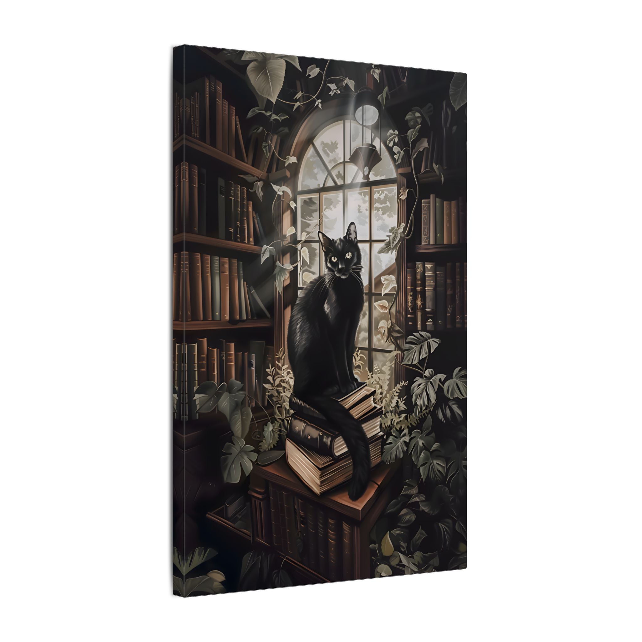 .75" Matte Canvas - Book Hoarder Feline Gaze