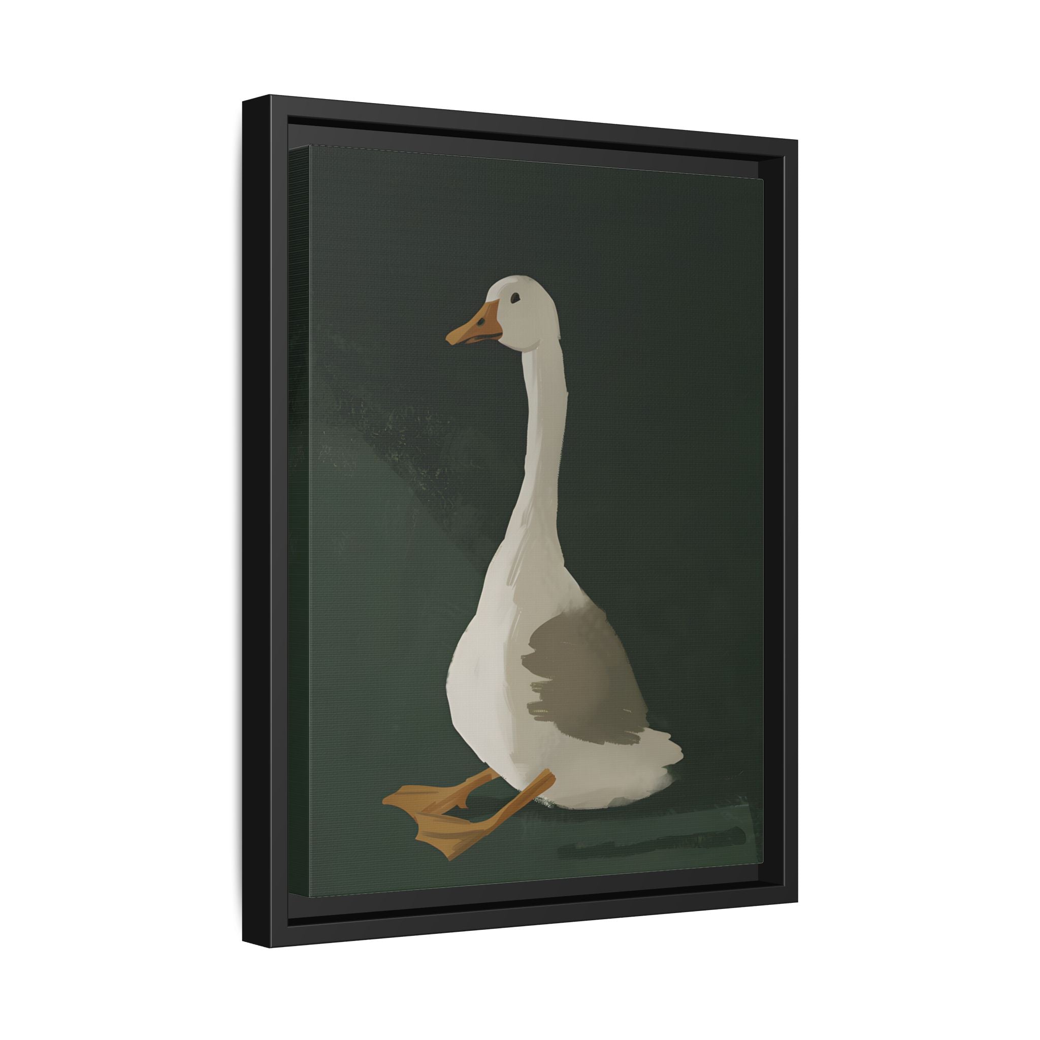Framed Canvas - Sitting Goose in Spotlight