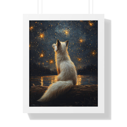 Framed Paper Print - Stargazing Fox Reverie