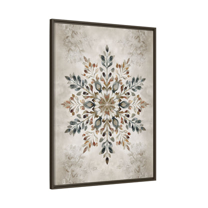Framed Canvas - Nordic Botanical Snowflake