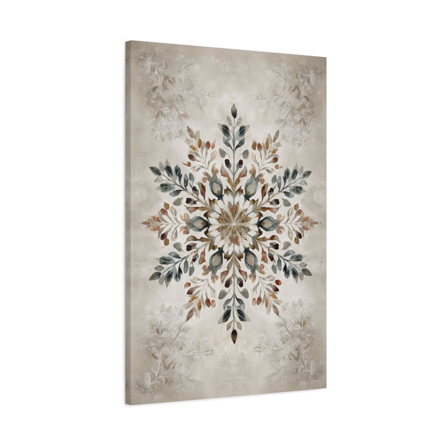 1.25" Matte Canvas - Nordic Botanical Snowflake