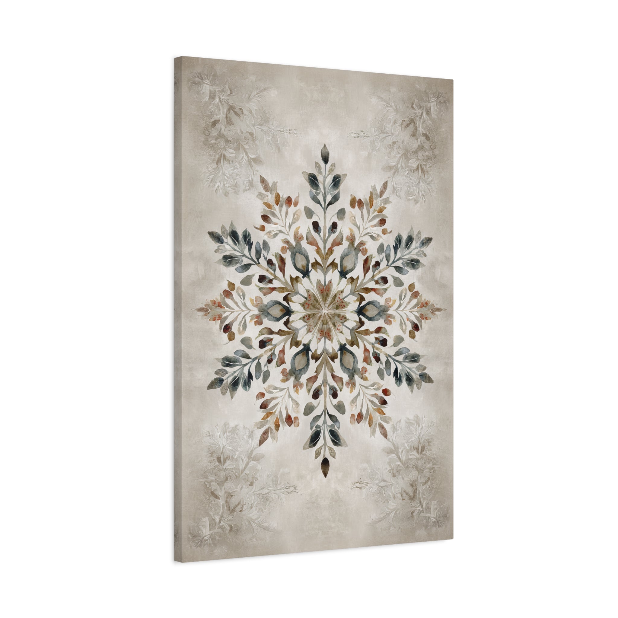 1.25" Matte Canvas - Nordic Botanical Snowflake