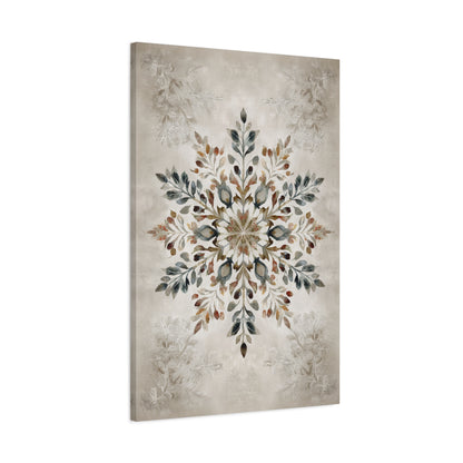 1.25" Matte Canvas - Nordic Botanical Snowflake
