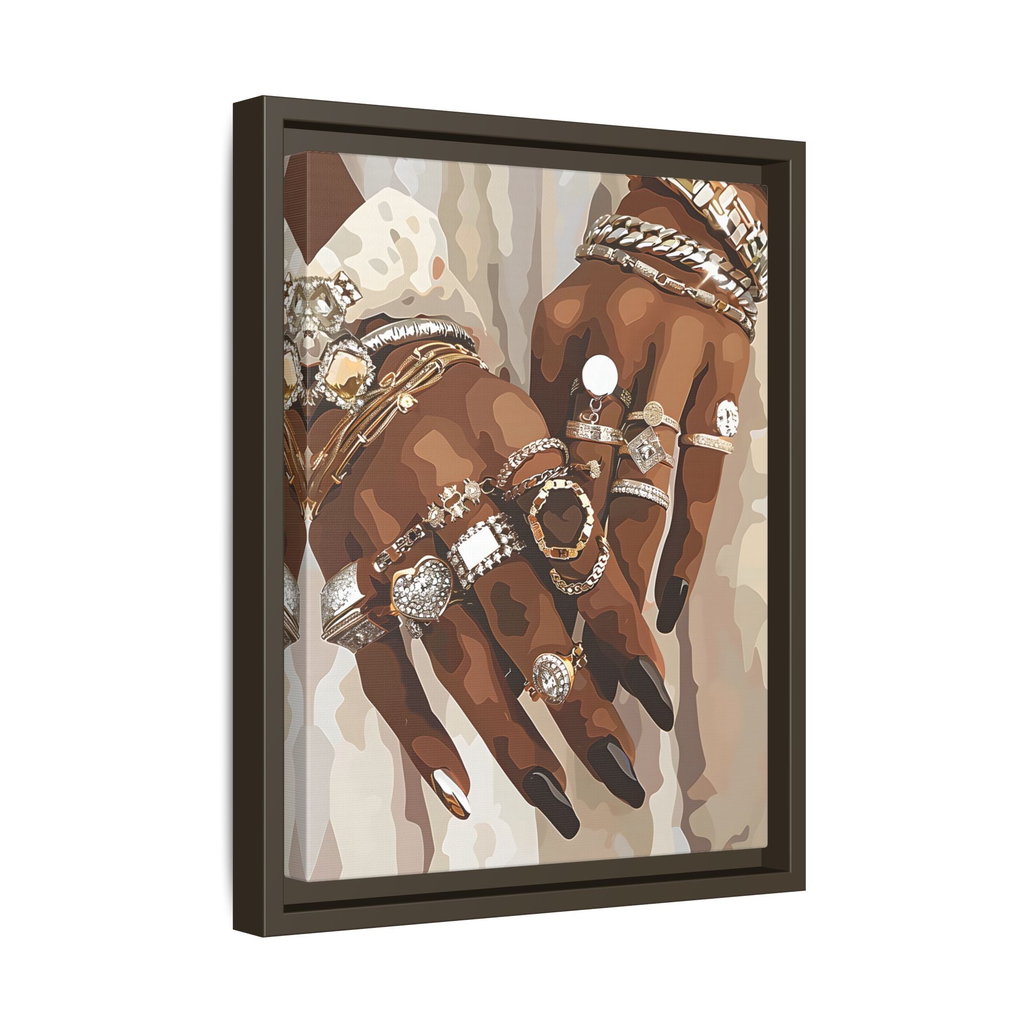 Framed Canvas - Layered Luxe Jewelry Hands